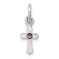 Sterling Silver RH-pltd June Preciosca Crystal Cross Pendant