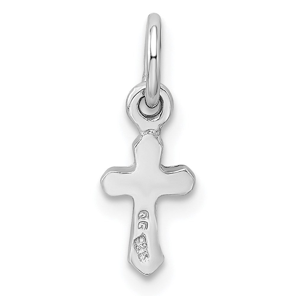 Sterling Silver RH-pltd Nov Yellow Preciosca Crystal Cross Pendant