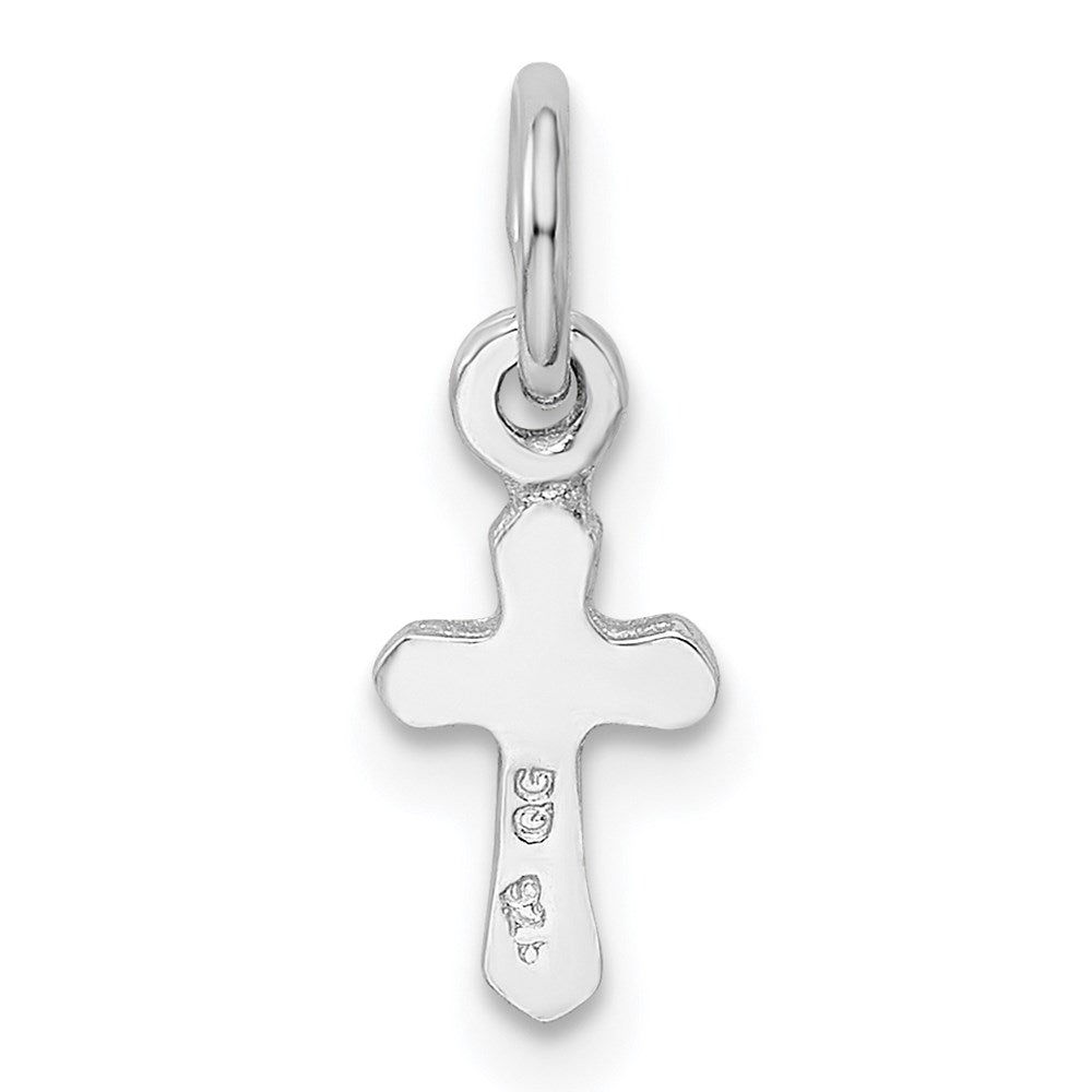 Sterling Silver RH-pltd Sept Blue Preciosca Crystal Cross Pendant