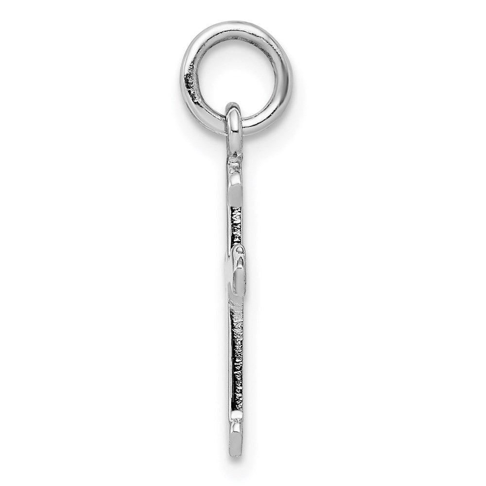 Sterling Silver Rhodium-plated Polished Cross Pendant