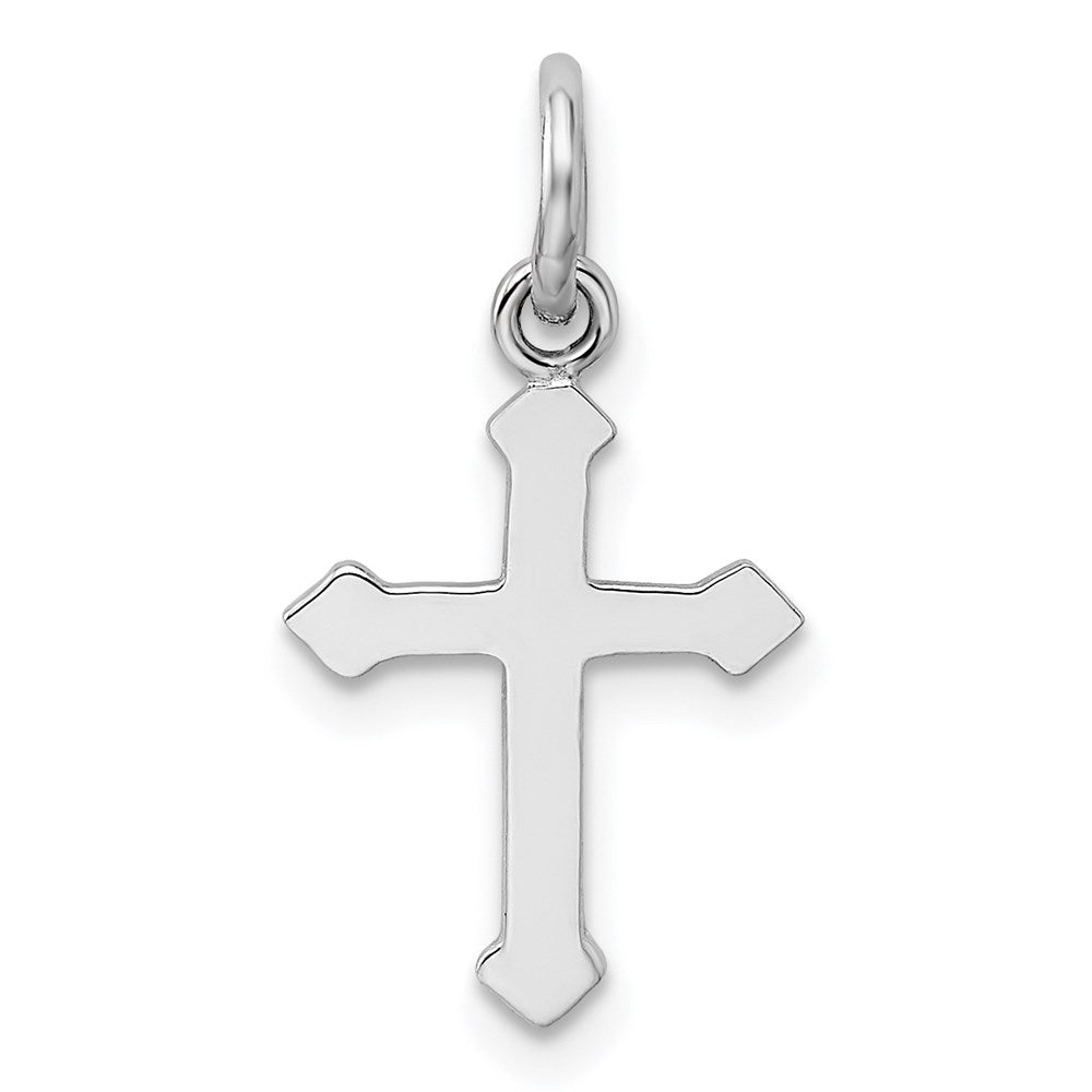 Sterling Silver Rhodium-plated Polished Cross Pendant