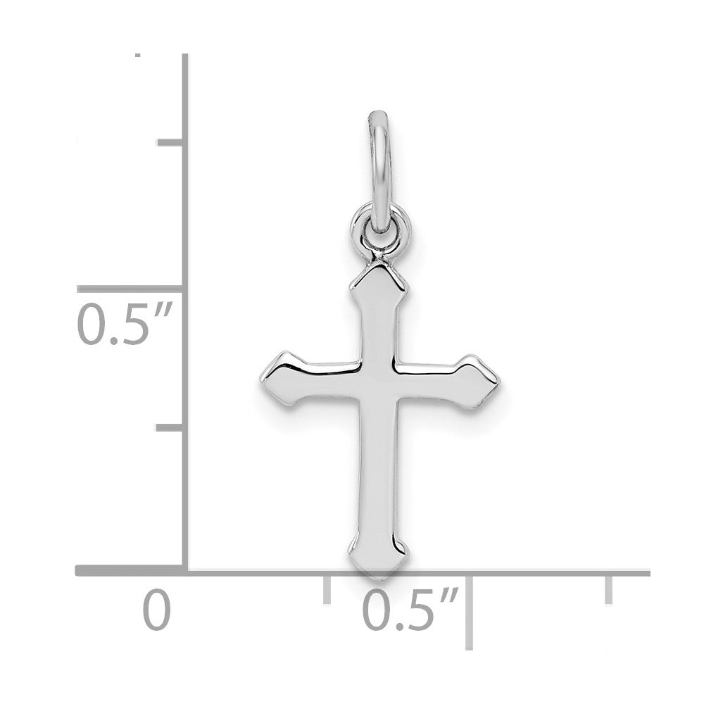Sterling Silver Rhodium-plated Polished Cross Pendant