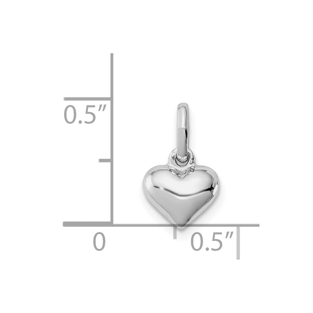 Sterling Silver Rhodium-plated Polished Petite Heart Pendant