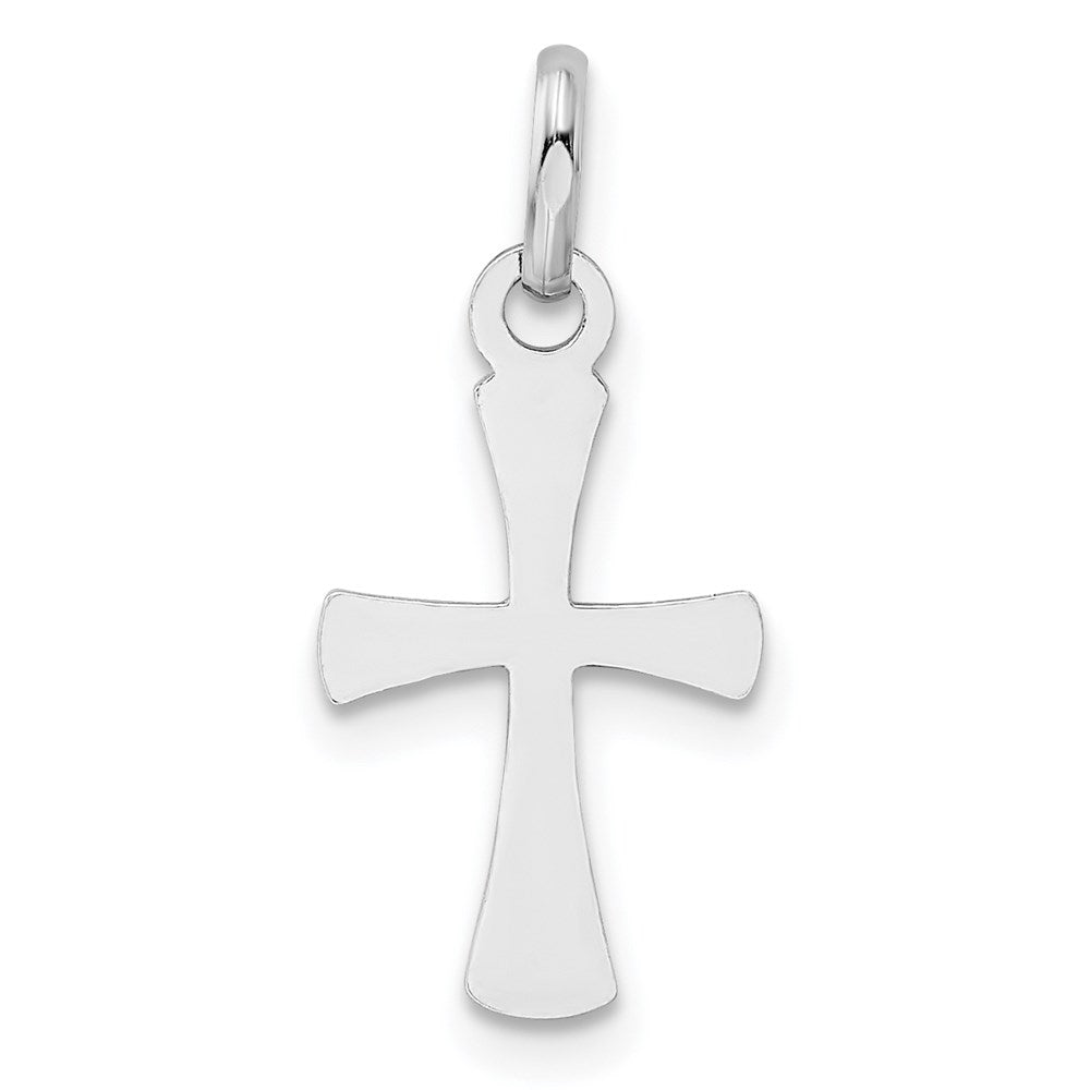 Sterling Silver Rhodium-plated Polished Cross Pendant