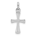 Sterling Silver Rhodium-plated Polished Cross Pendant