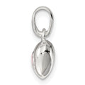 Sterling Silver Polished Pink Enamel Flower on Heart Pendant