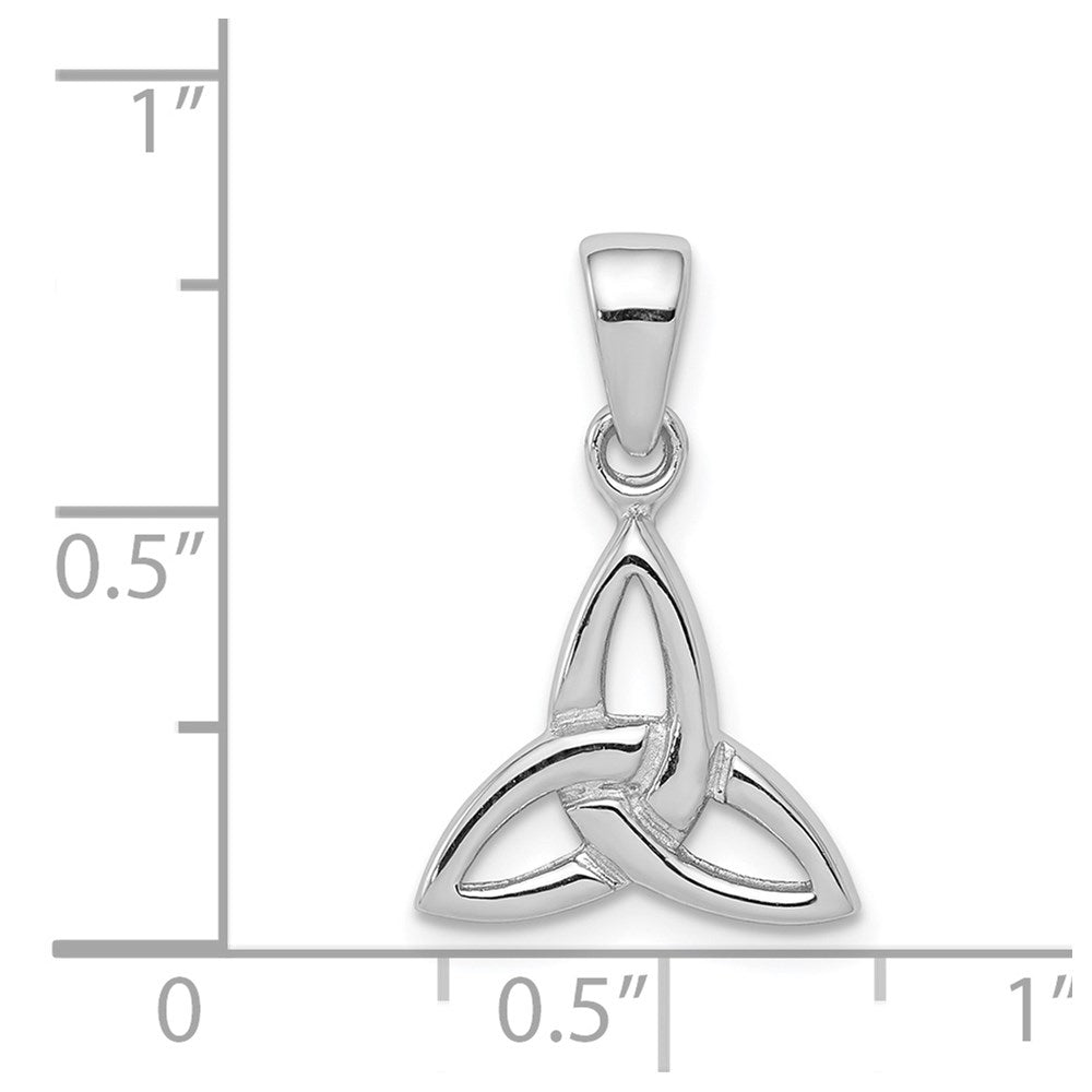 Sterling Silver Rhodium-plated Polished Celtic Trinity Pendant