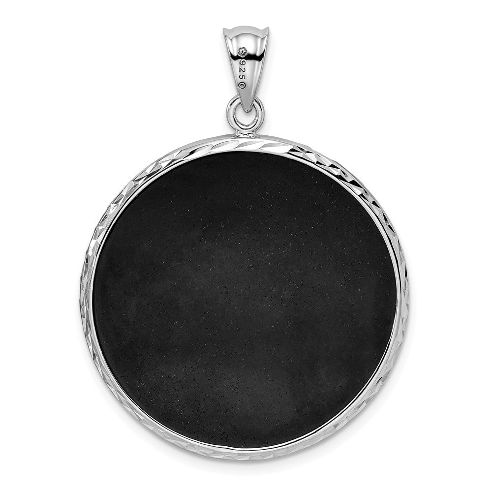 Sterling Silver Rhodium-plated D/C Onyx Pendant