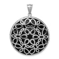 Sterling Silver Rhodium-plated D/C Onyx Pendant