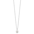 Sterling Silver Rhodium-plated 5-6mm White FW Cultured 3-Pearl CZ Necklace
