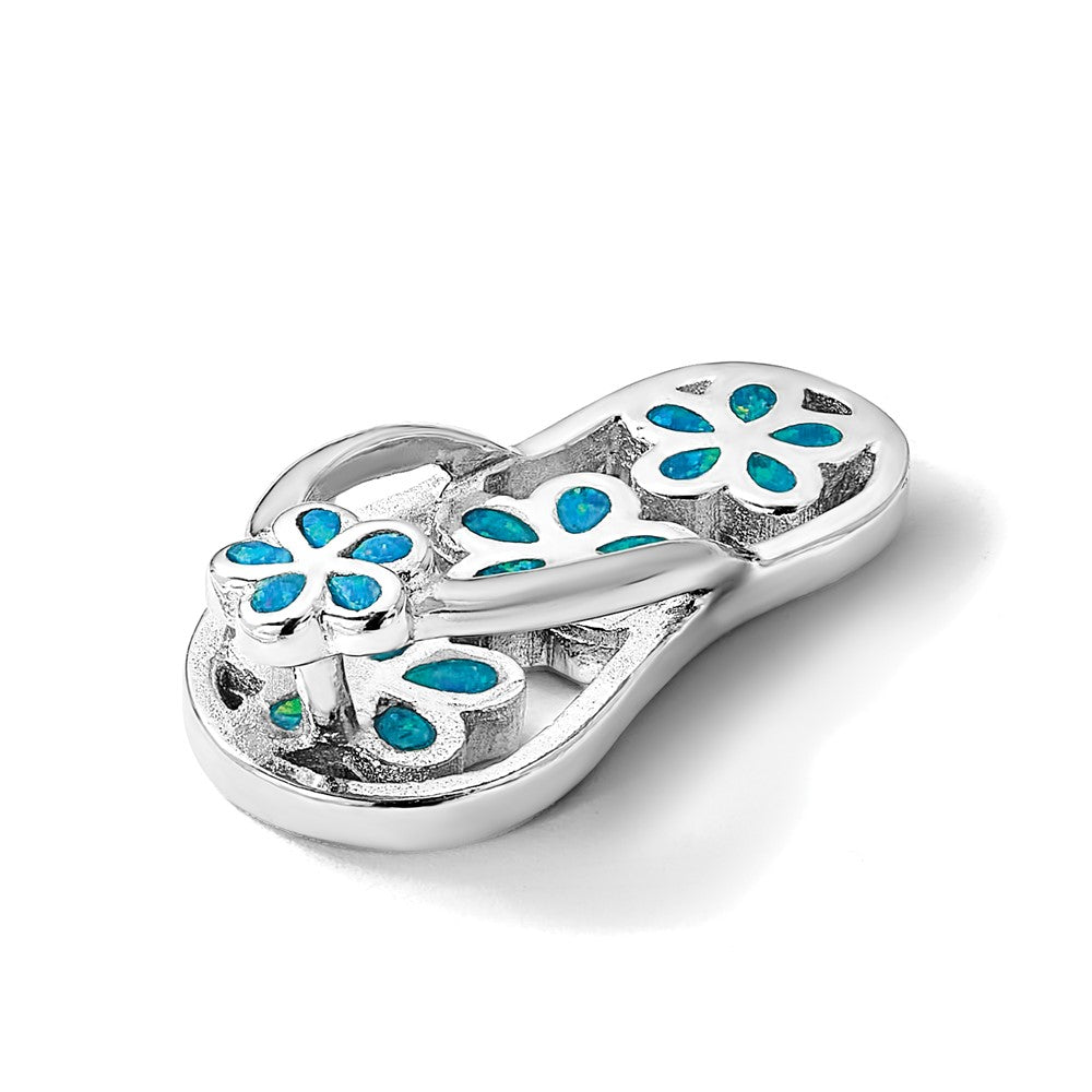 Sterling Silver Rhodium-plated CZ Compass Pendant