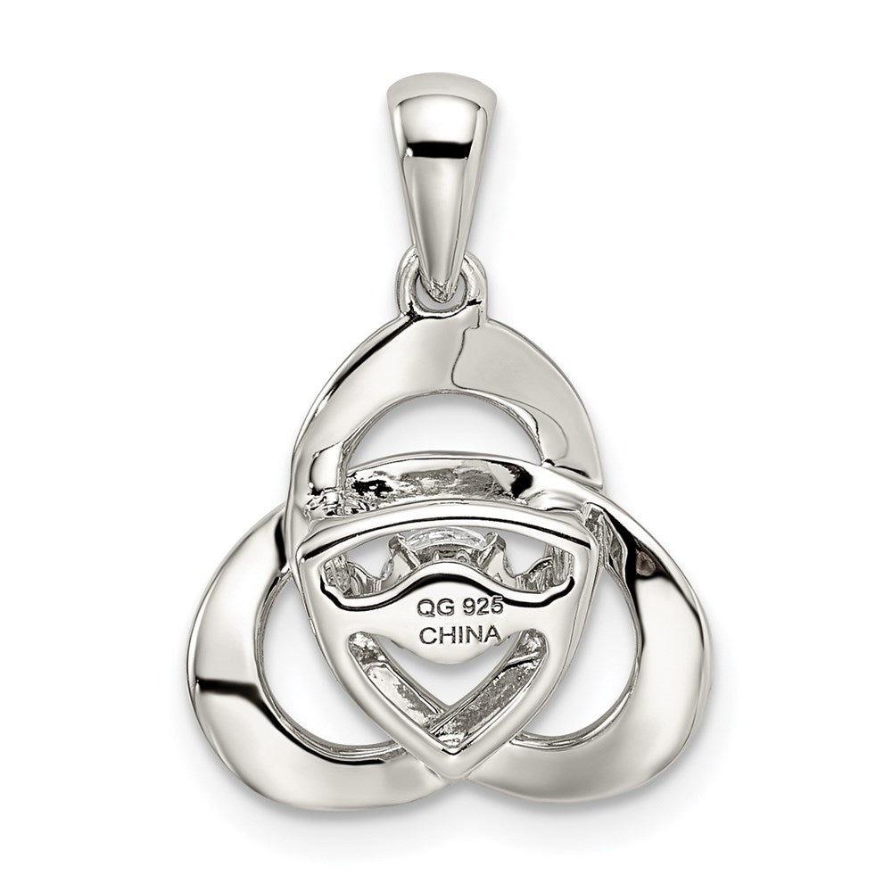 Sterling Silver Platinum-plated Vibrant CZ Pendant