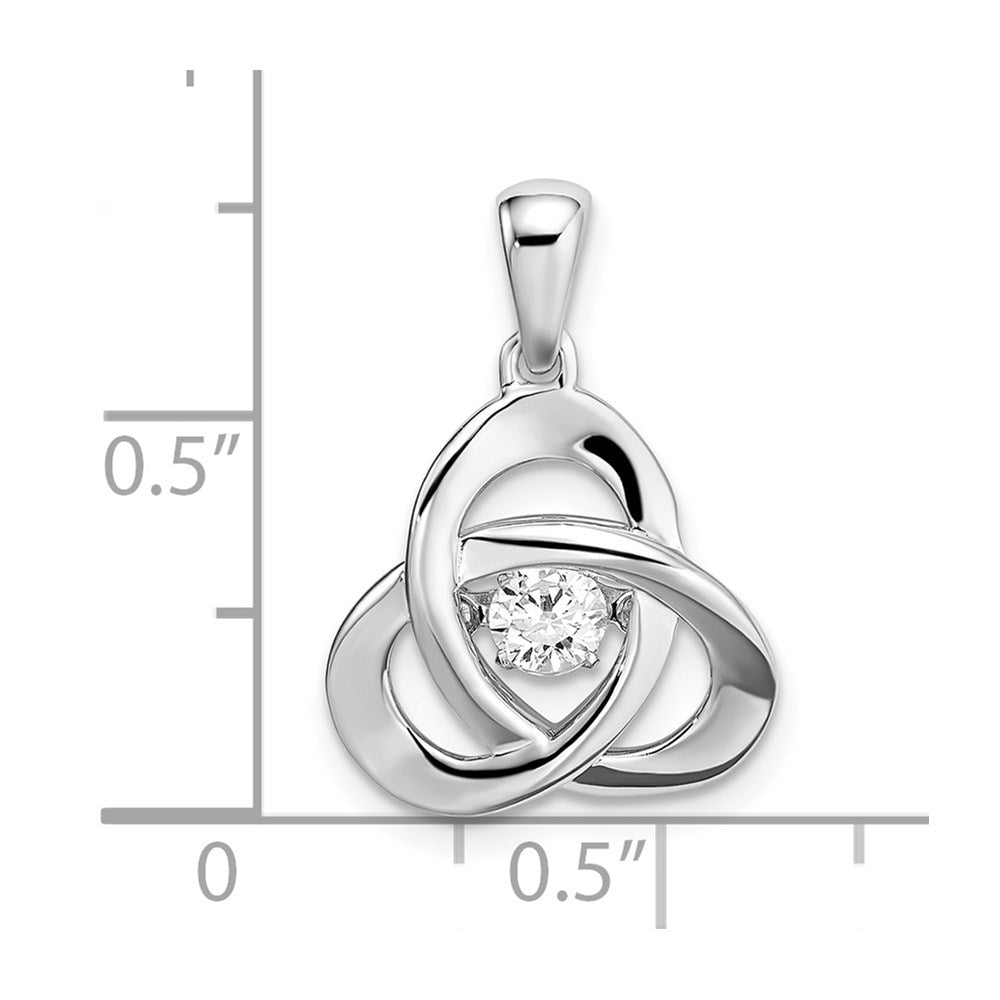 Sterling Silver Platinum-plated Vibrant CZ Pendant