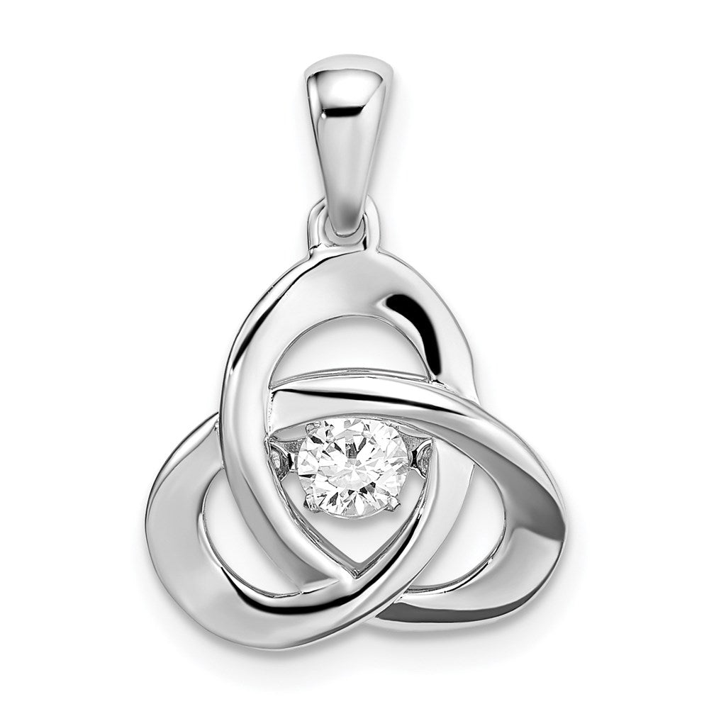 Sterling Silver Platinum-plated Vibrant CZ Pendant