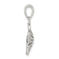 Sterling Silver Purple and Clear CZ Flower Pendant