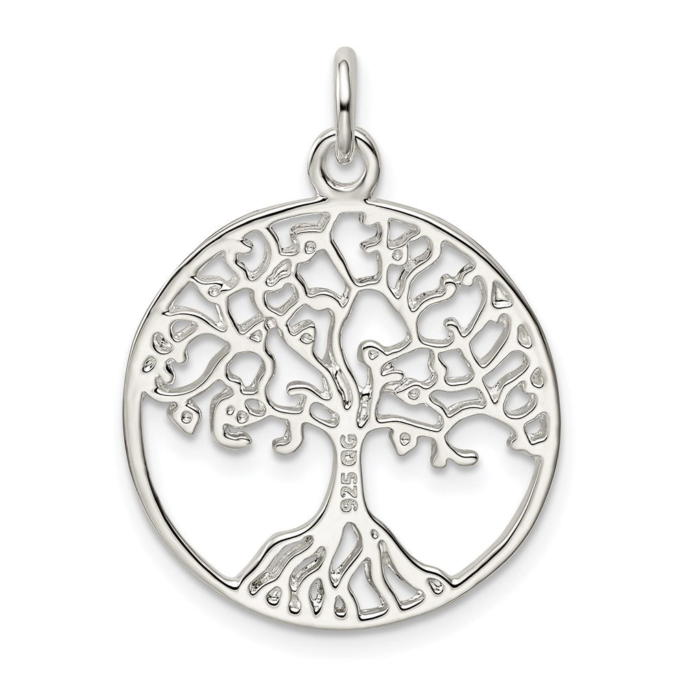 Sterling Silver Polished Tree of Life Pendant