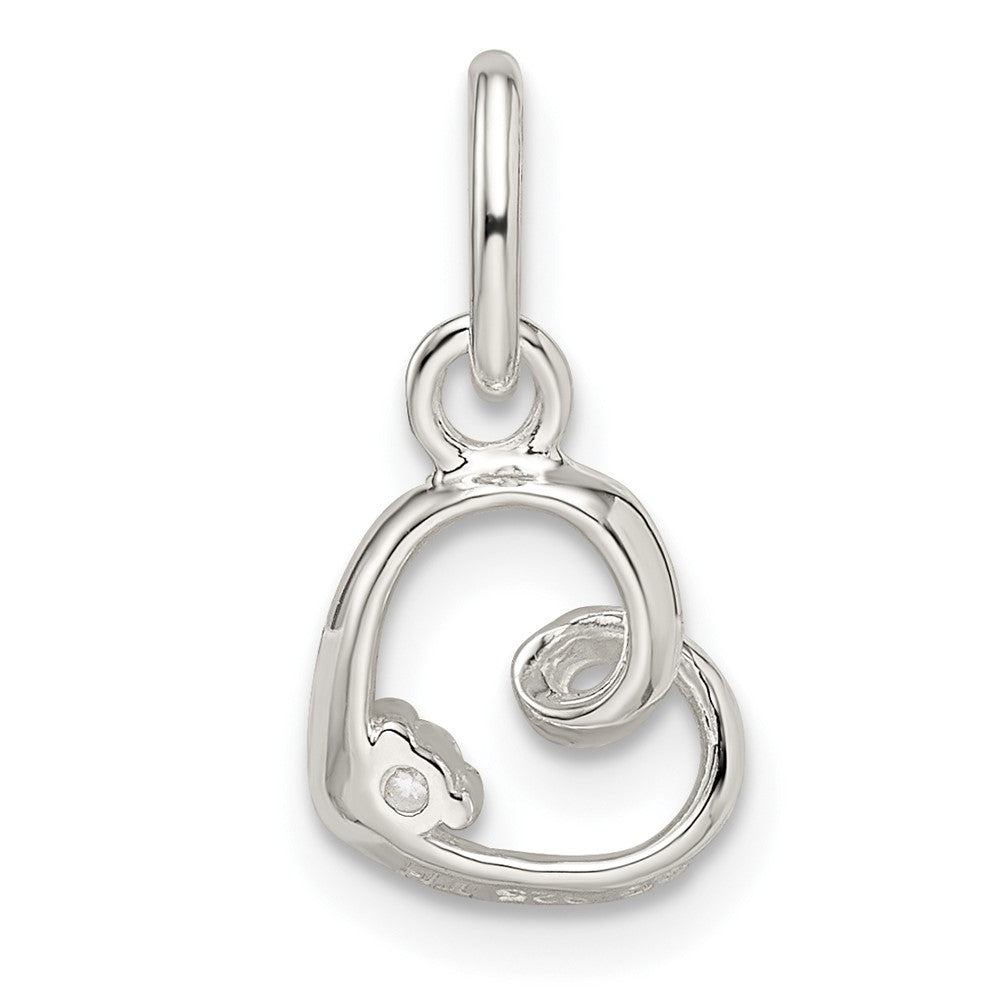 Sterling Silver CZ Heart Pendant