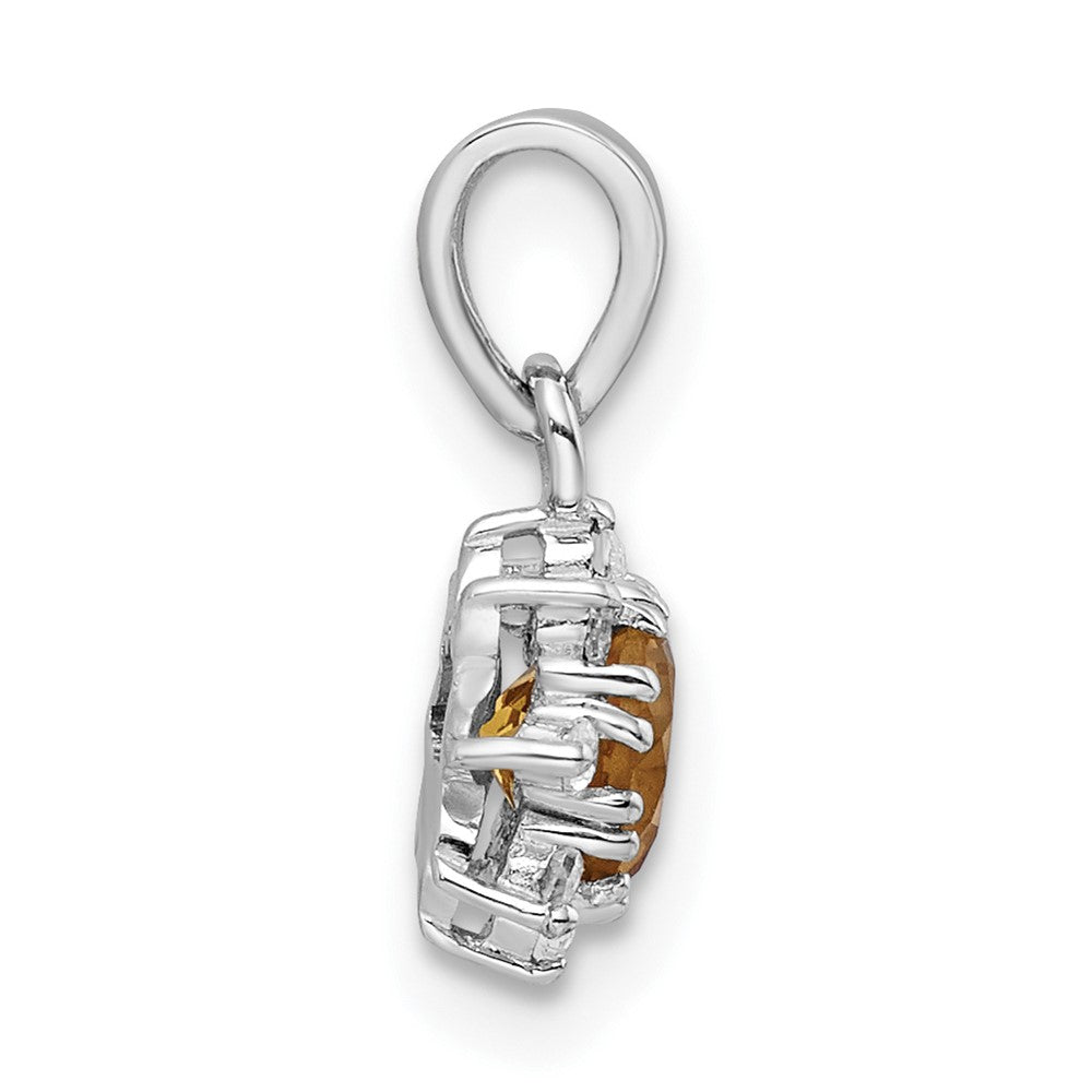 Sterling Silver RHplated Polished Citrine and Topaz Pendant