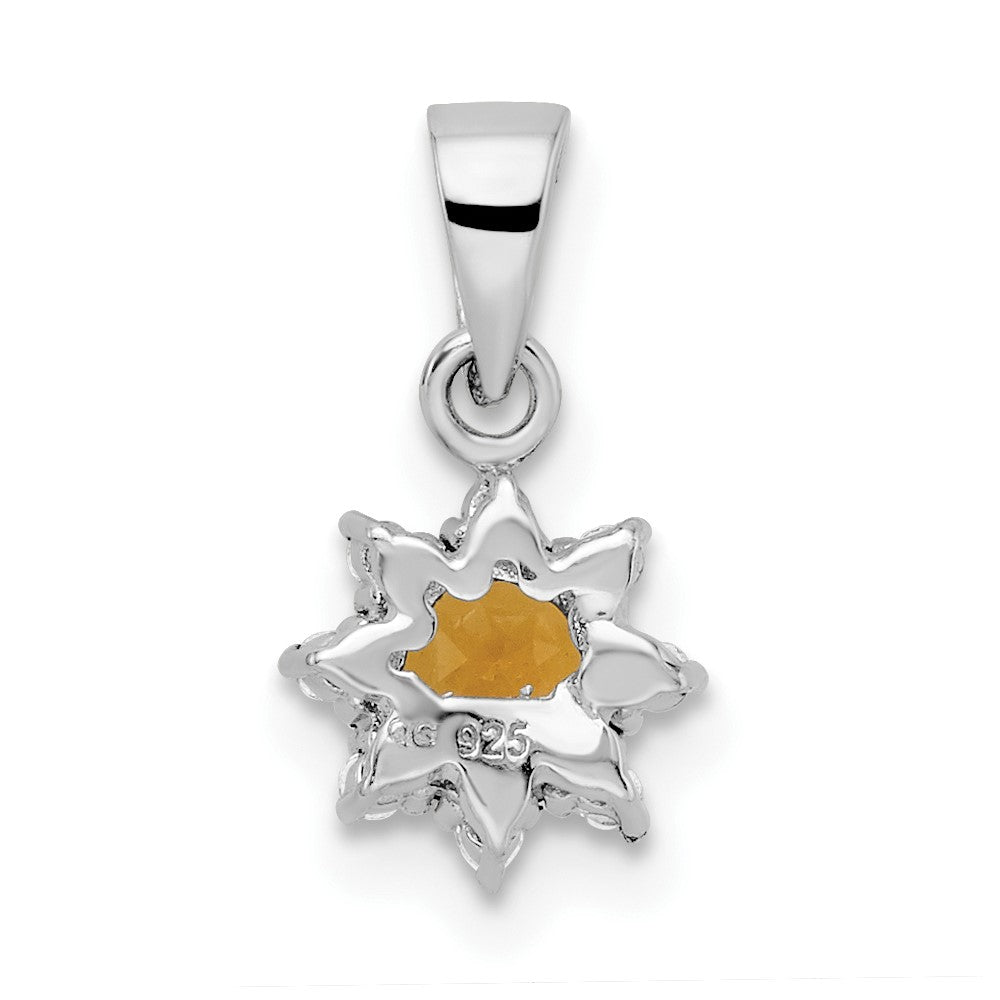 Sterling Silver RHplated Polished Citrine and Topaz Pendant
