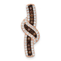 Sterling Silver Rose-tone Black Rhodium-plated CZ Fancy Chain Slide