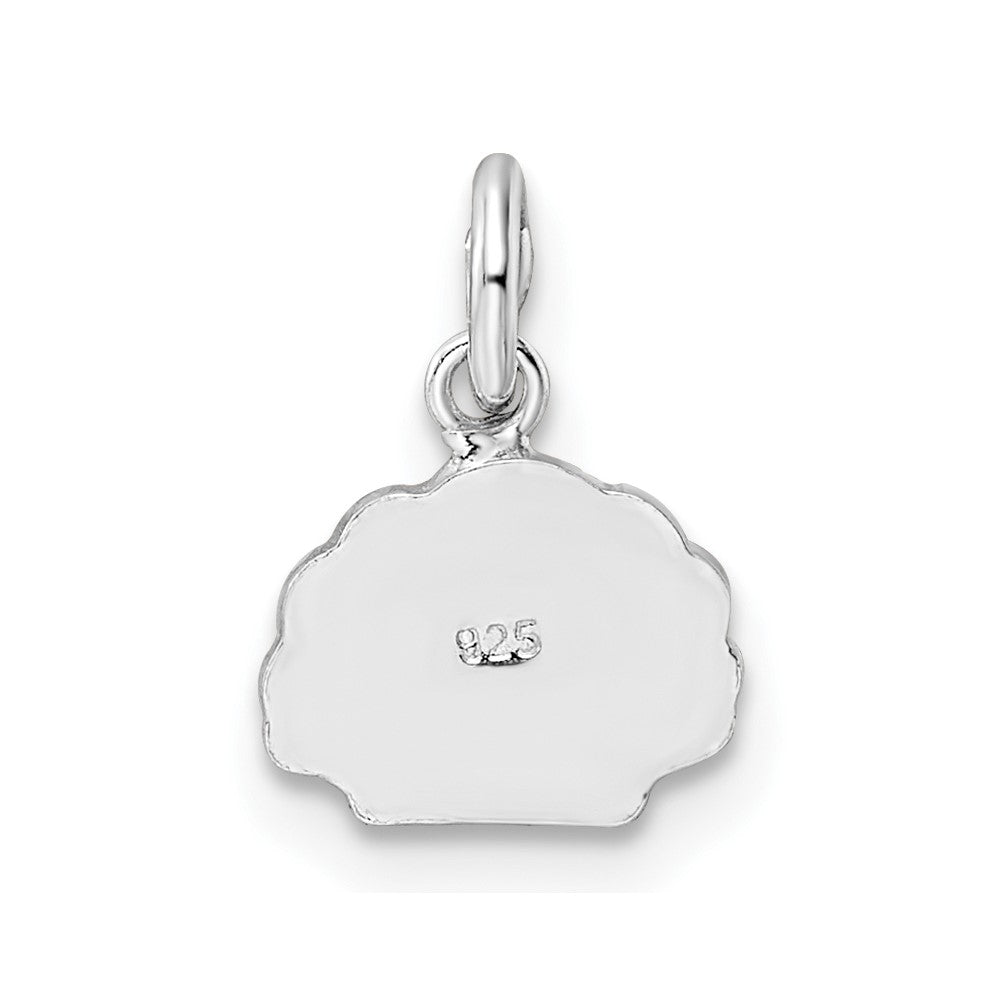 Sterling Silver RH-plated Pink & Orange Enameled Shell Pendant