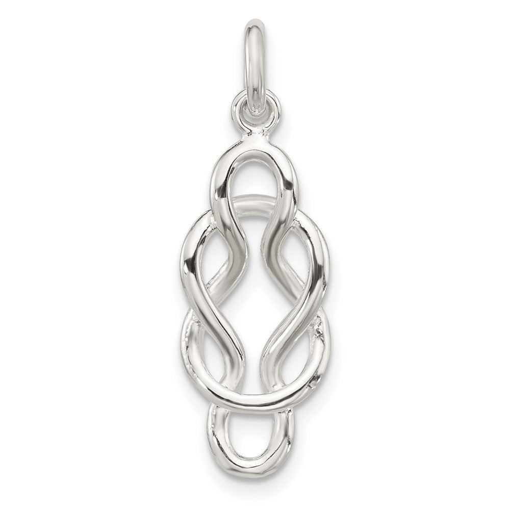 Sterling Silver Polished Double Fancy Knot Pendant