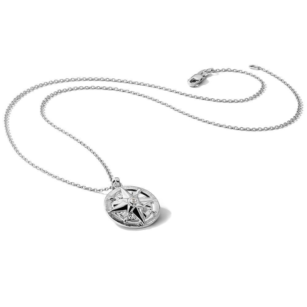 Sterling Silver Rhodium-plated Rainbow Multi-Gemstone Starfish Pendant