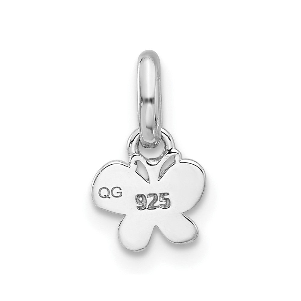 Sterling Silver Rhodium-plated Pink/Blue Enamel Butterfly Petite Pendant