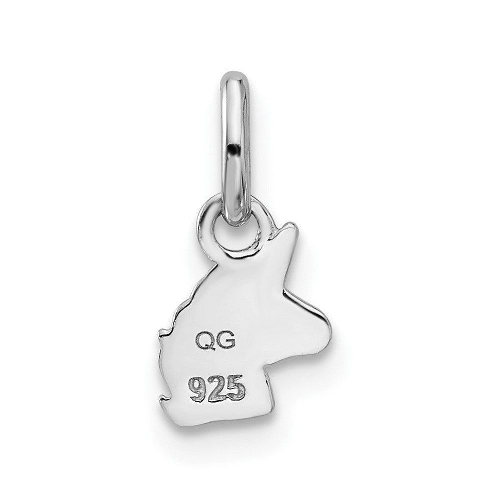 Sterling Silver Rhodium-plated Multi-color Enamel Unicorn Pendant