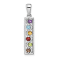 Sterling Silver Rhodium-plated Rainbow Multi-Gemstone Pendant