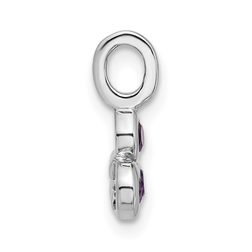 Sterling Silver Rhodium-plated Amethyst Petite Pendant