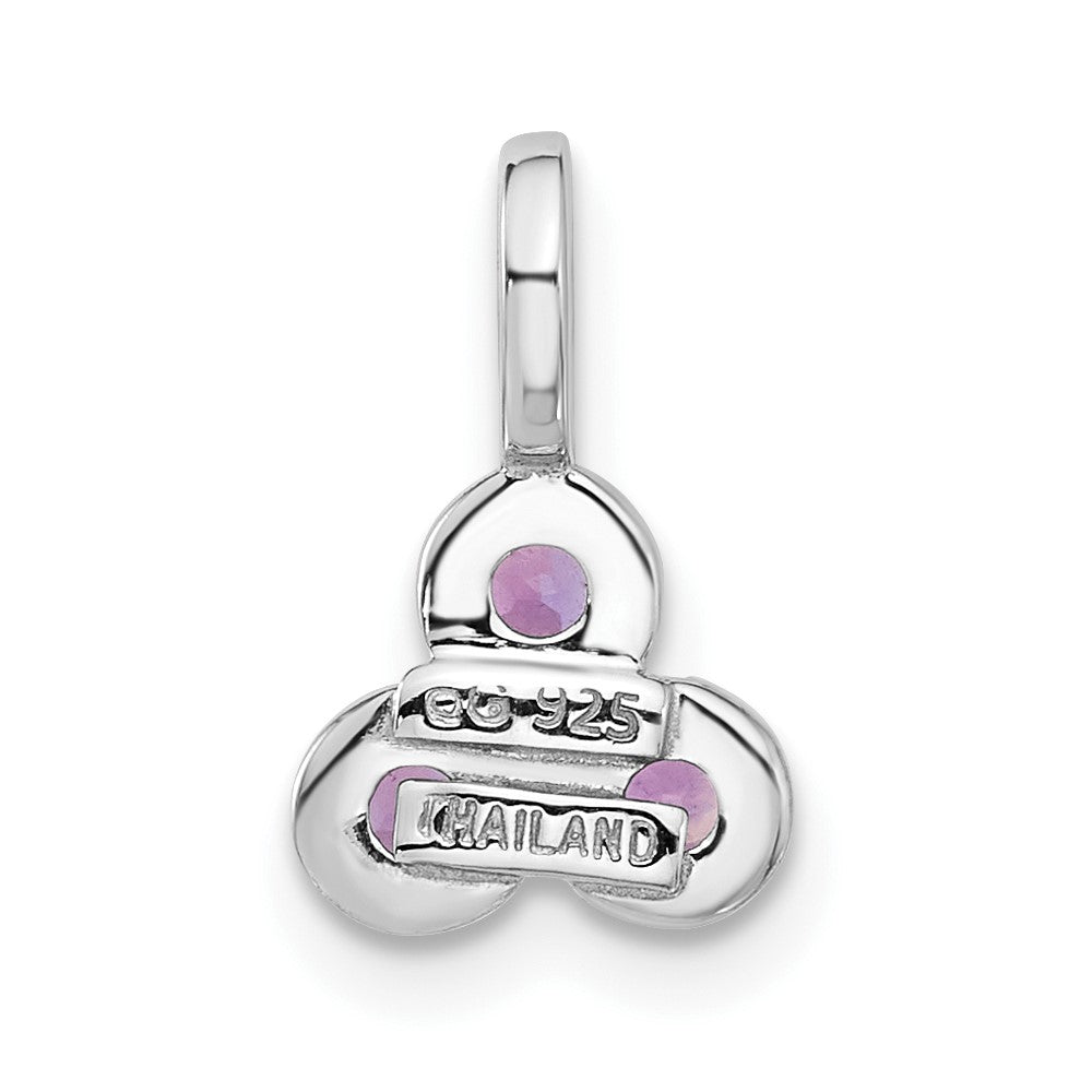 Sterling Silver Rhodium-plated Amethyst Petite Pendant