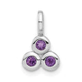 Sterling Silver Rhodium-plated Amethyst Petite Pendant