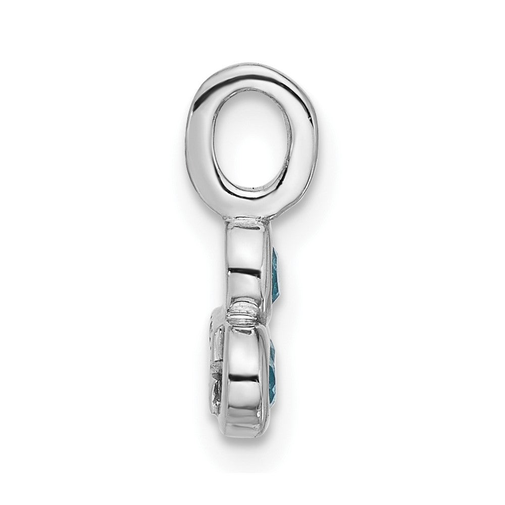 Sterling Silver Rhodium-plated Light Swiss Blue Topaz Petite Pendant