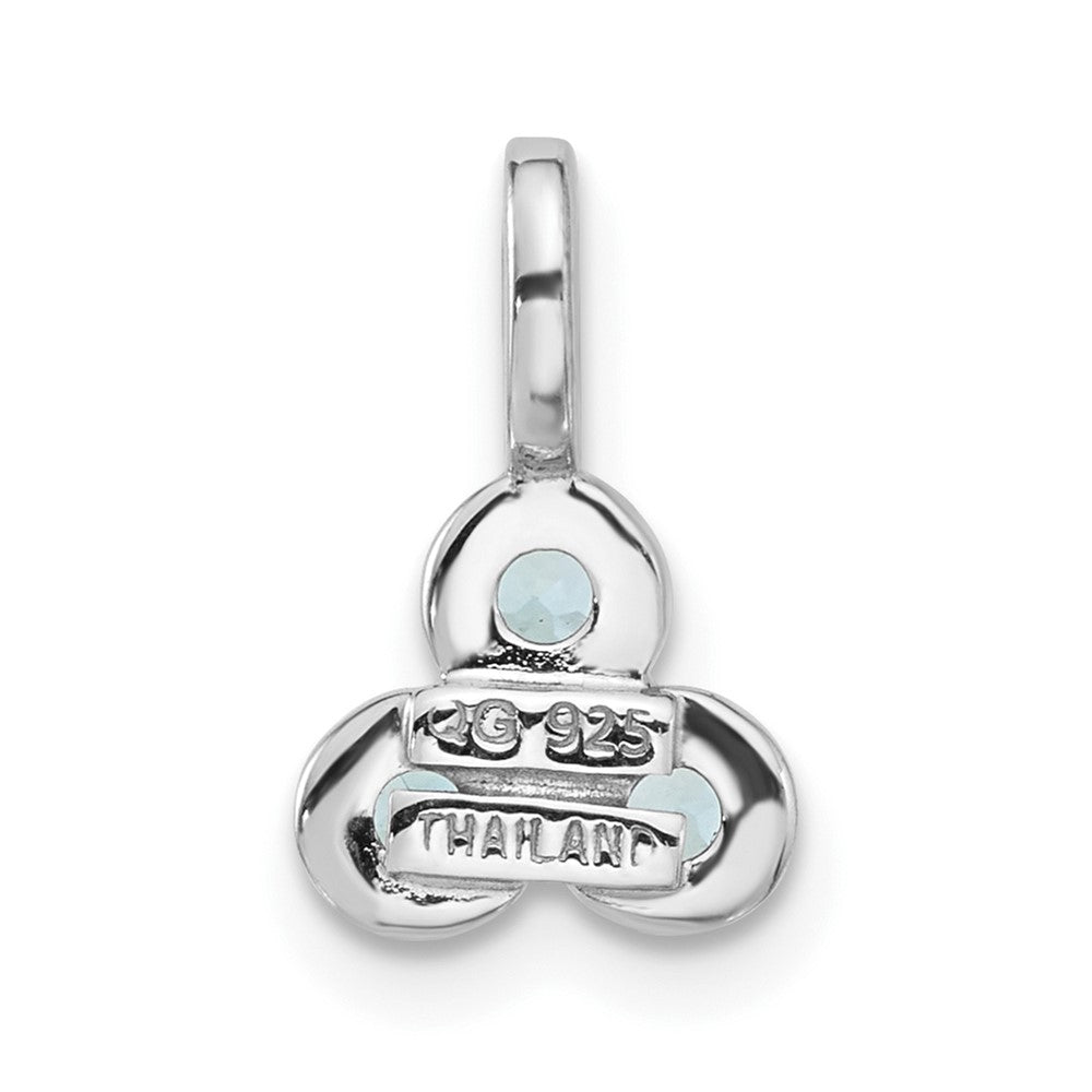 Sterling Silver Rhodium-plated Light Swiss Blue Topaz Petite Pendant