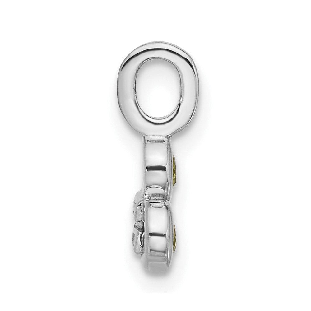 Sterling Silver Rhodium-plated Peridot Petite Pendant
