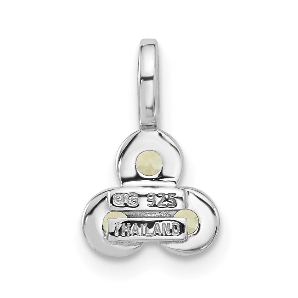 Sterling Silver Rhodium-plated Peridot Petite Pendant