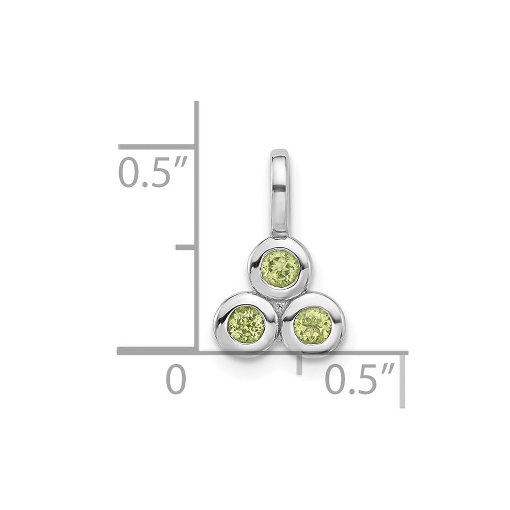 Sterling Silver Rhodium-plated Peridot Petite Pendant