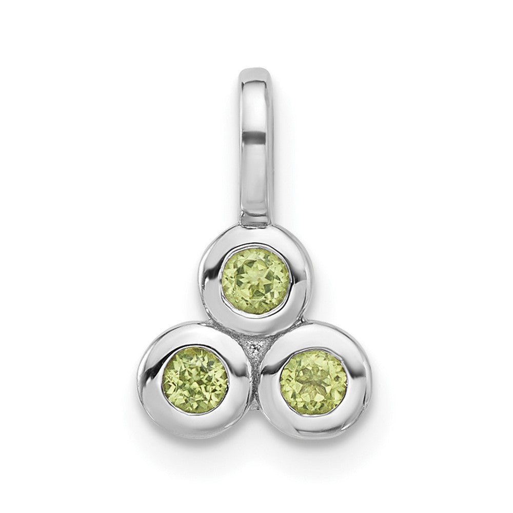 Sterling Silver Rhodium-plated Peridot Petite Pendant