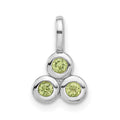 Sterling Silver Rhodium-plated Peridot Petite Pendant