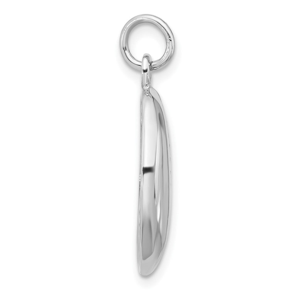 Sterling Silver Rh-plated Polished Cowrie Shell Pendant