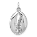 Sterling Silver Rh-plated Polished Cowrie Shell Pendant