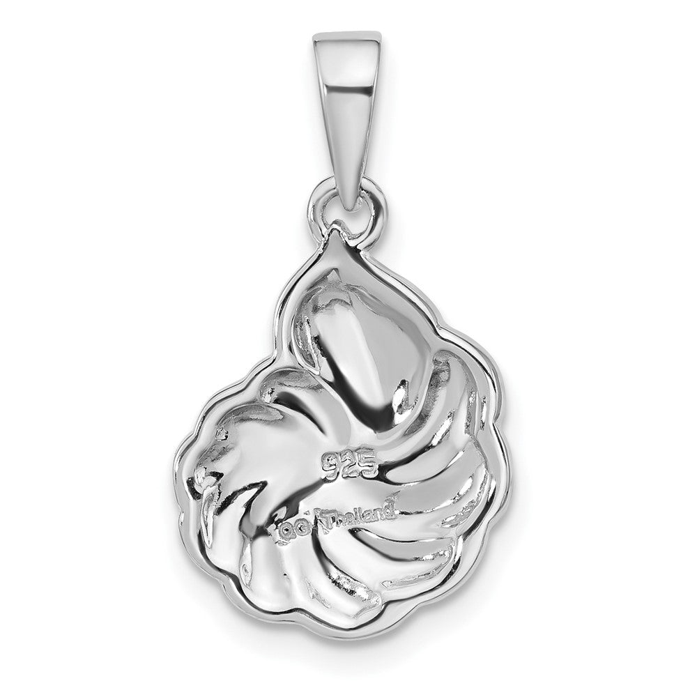 Sterling Silver Rh-plated Polished Abalone Swirl Shell Pendant