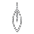 Sterling Silver Rhodium-plated CZ Oval Pendant