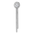 Sterling Silver Rhodium-plated CZ Dangle Bar Chain Slide Pendant