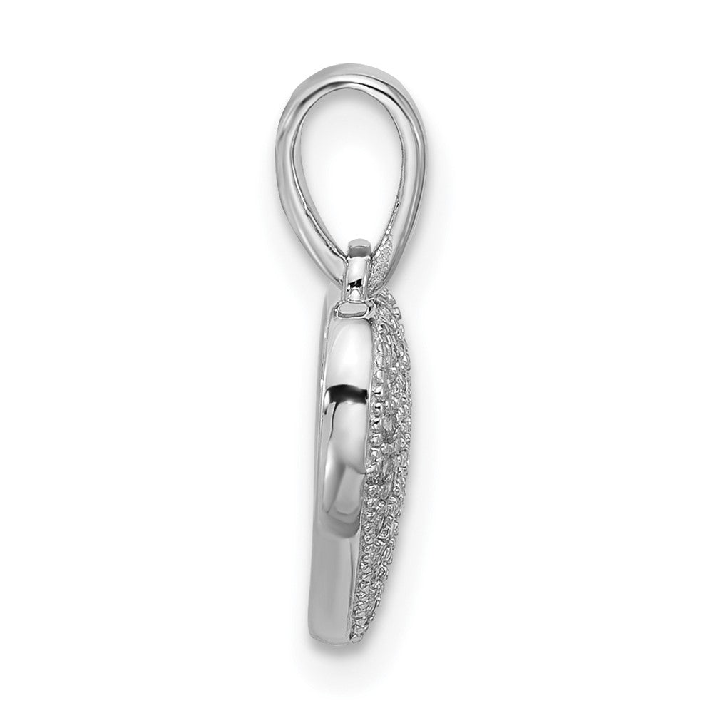 Sterling Silver Rhodium-plated Pave CZ Heart Pendant