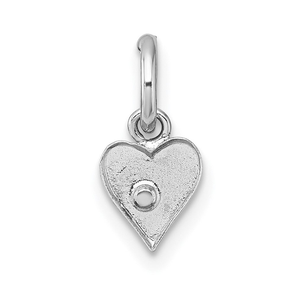 Sterling Silver Madi K RH-plated Pink Crystal Heart Pendant