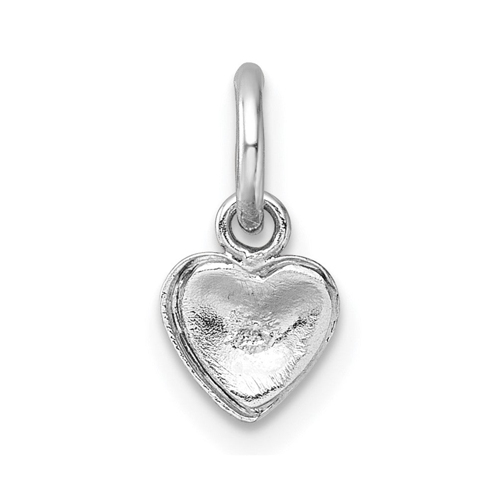 Sterling Silver Madi K RH-plated Enamel Rainbow Heart Petite Pendant
