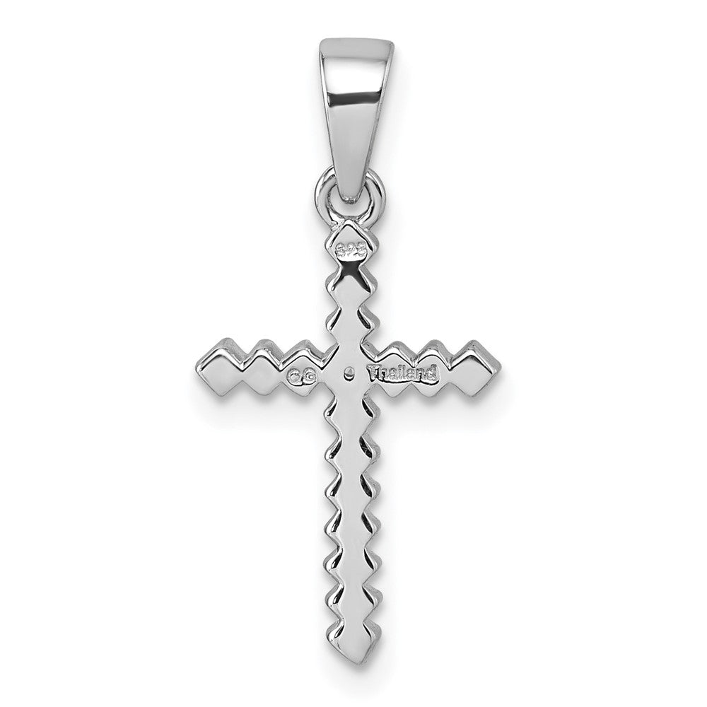 Sterling Silver Rh-plated Children's Multi Color CZ Cross Pendant