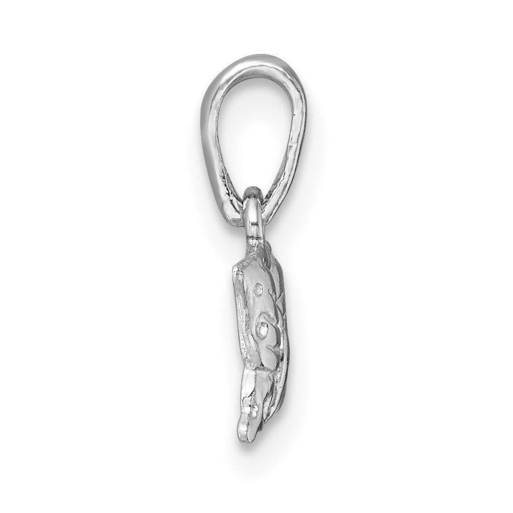 SS Madi K RH-plated Polished and Textured Butterfly Children's Pendant